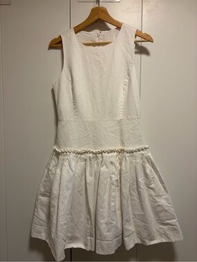 J. Crew White Drop-Waist Cotton Poplin Sundress